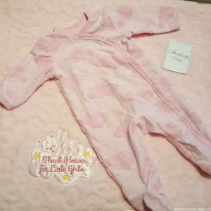 Precious pink footed onesie! Newborn